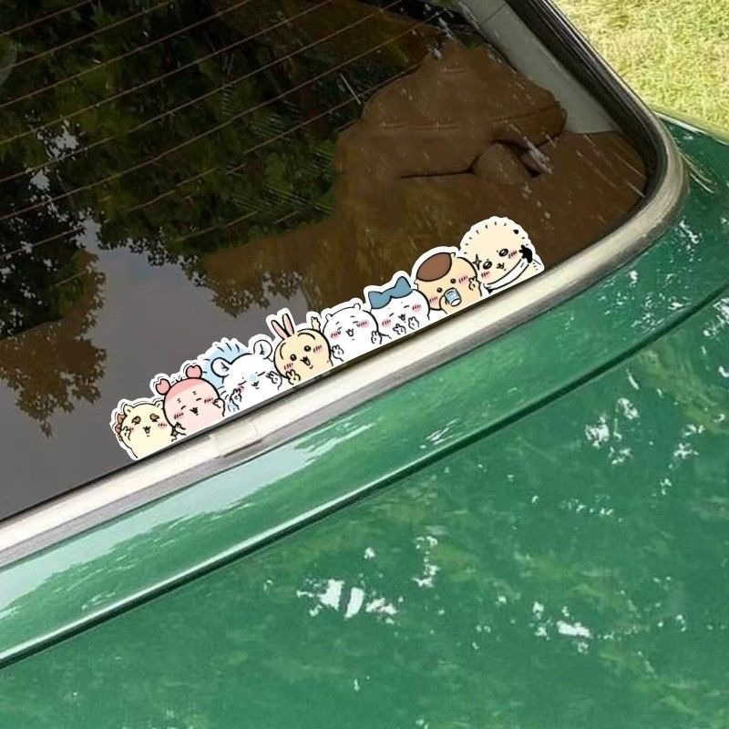 Car Accessories Japanese - Stiker Statis Kartun Chiikawa Lucu untuk